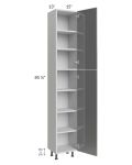 Milan Grey Gloss 15x13x90 Pantry Cabinet (13" depth)