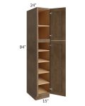 Midtown Mocha Shaker 15x24x84 Pantry Cabinet