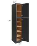 Midtown Black Shaker 15x24x84 Pantry Cabinet