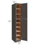Midtown Dark Grey Shaker 15x24x90 Pantry Cabinet