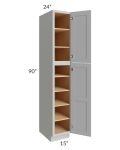 Midtown Painted Grey Shaker 15x24x90 Pantry Cabinet