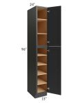 Midtown Black Shaker 15x24x96 Pantry Cabinet