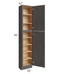 Midtown Dark Grey Shaker 18x12x90 Pantry Cabinet 