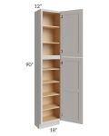 Midtown Light Grey Shaker 18x12x90 Pantry Cabinet 