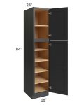Midtown Black Shaker 18x24x84 Pantry Cabinet