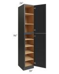 Midtown Black Shaker 18x24x96 Pantry Cabinet