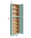 Midtown Mint Green Shaker 24x12x90 Pantry Cabinet 
