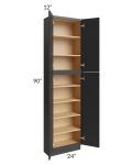Vienna Black 24x12x90 Pantry Cabinet 