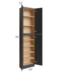 Midtown Black Shaker 24x12x96 Pantry Cabinet 