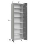 Milan Grey Gloss 24x13x84 Pantry Cabinet (4 doors, 13" depth)