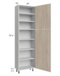 Milan Natural 24x13x84 Pantry Cabinet (2 doors, 13" depth)
