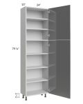 Milan Grey Gloss 24x13x84 Pantry Cabinet (2 doors, 13" depth)