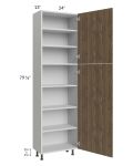 Milan Pecan 24x13x84 Pantry Cabinet (2 doors, 13" depth)