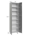 Milan Grey Gloss 24x13x90 Pantry Cabinet (4 doors, 13" depth)