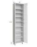 Milan White Gloss 24x13x96 Pantry Cabinet (4 doors, 13" depth)