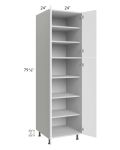 Milan White Matte 24x24x84 Pantry Cabinet (4 doors, 24" depth)