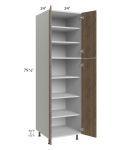 Milan Pecan 24x24x84 Pantry Cabinet (4 doors, 24" depth)