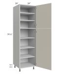 Milan Beige Matte 24x24x84 Pantry Cabinet (2 doors, 24" depth)