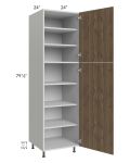 Milan Pecan 24x24x84 Pantry Cabinet (2 doors, 24" depth)