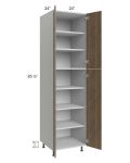 Milan Pecan 24x24x90 Pantry Cabinet (4 doors, 24" depth)