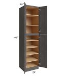 Midtown Dark Grey Shaker 24x24x96 Pantry Cabinet
