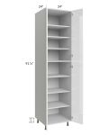 Milan White Gloss 24x24x96 Pantry Cabinet (4 doors, 24" depth)