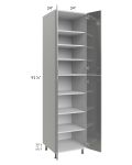 Milan Grey Gloss 24x24x96 Pantry Cabinet (4 doors, 24" depth)