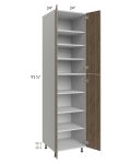Milan Pecan 24x24x96 Pantry Cabinet (4 doors, 24" depth)