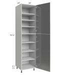Milan Grey Gloss 24x24x96 Pantry Cabinet (2 doors, 24" depth)