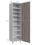 Milan Hazel 24x24x96 Pantry Cabinet (2 doors, 24" depth)