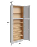 Midtown Painted Grey Shaker 30x12x84 Pantry Cabinet 