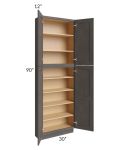 Midtown Dark Grey Shaker 30x12x90 Pantry Cabinet 