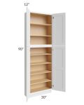 Midtown White Shaker 30x12x90 Pantry Cabinet 