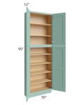 Midtown Mint Green Shaker 30x12x90 Pantry Cabinet 