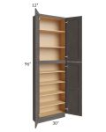 Midtown Dark Grey Shaker 30x12x96 Pantry Cabinet 