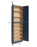 Midtown Blue Shaker 30x12x96 Pantry Cabinet 
