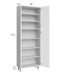 Milan White Matte 30x13x84 Pantry Cabinet (13" depth)