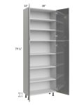 Milan Grey Gloss 30x13x84 Pantry Cabinet (13" depth)