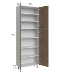 Milan Pecan 30x13x84 Pantry Cabinet (13" depth)