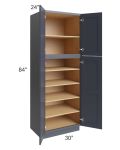 Midtown Indigo Shaker 30x24x84 Pantry Cabinet