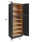 Midtown Black Shaker 30x24x84 Pantry Cabinet