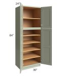 Midtown Pistachio Green Shaker 30x24x84 Pantry Cabinet