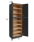 Midtown Black Shaker 30x24x90 Pantry Cabinet