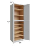 Midtown Painted Grey Shaker 30x24x96 Pantry Cabinet