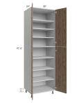 Milan Pecan 30x24x96 Pantry Cabinet (24" depth)