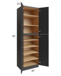 Vienna Black 30x24x96 Pantry Cabinet