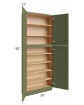 Midtown Hunter Green Shaker 36x12x90 Pantry Cabinet