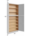 Midtown Painted Grey Shaker 36x12x90 Pantry Cabinet