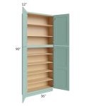 Midtown Sage Green Shaker 36x12x90 Pantry Cabinet