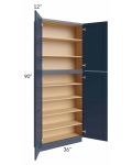 Midtown Blue Shaker 36x12x90 Pantry Cabinet